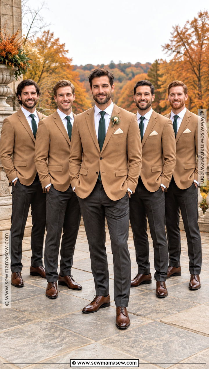 Camel Blazer Groomsmen Attire - 15 groomsmen attire rustic fall ideas