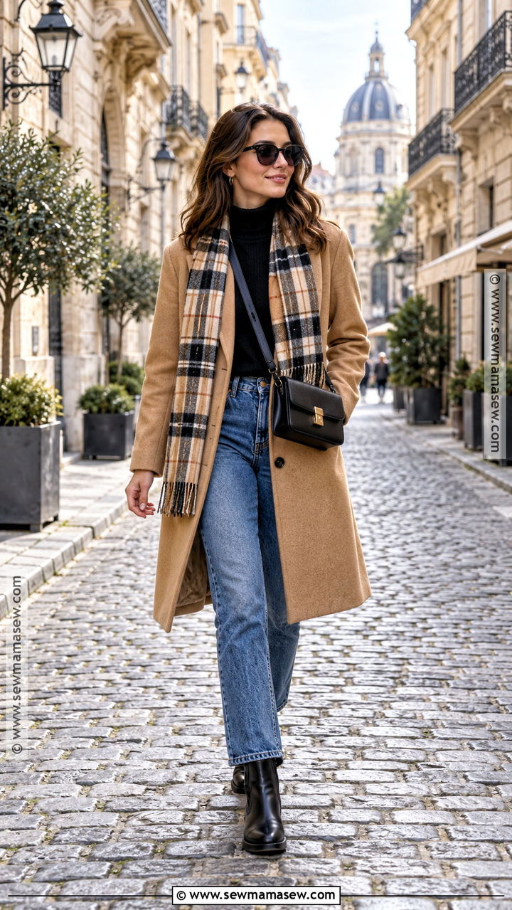 Camel Coat And Blue Jeans Outfit For Europe In October - 20 europe october travel outfits