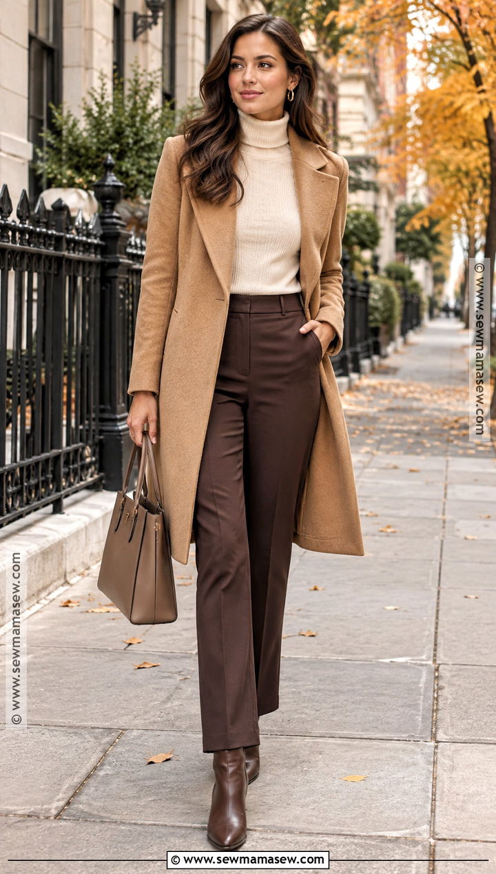 Camel Coat Autumn Outfit - 15 Neutral Tone Autumn Style Ideas