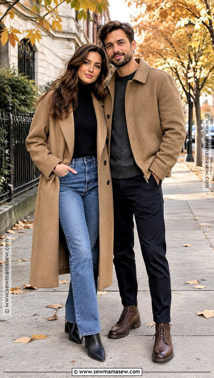 Camel Coat Fall Couples Photoshoot Outfit - 25 fall couples photoshoot outfits