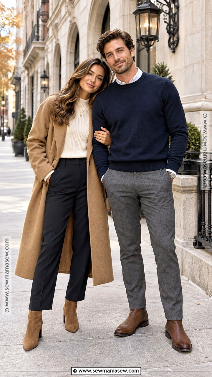 Camel Coat Fall Engagement Outfit - 20 engagement picture outfits fall