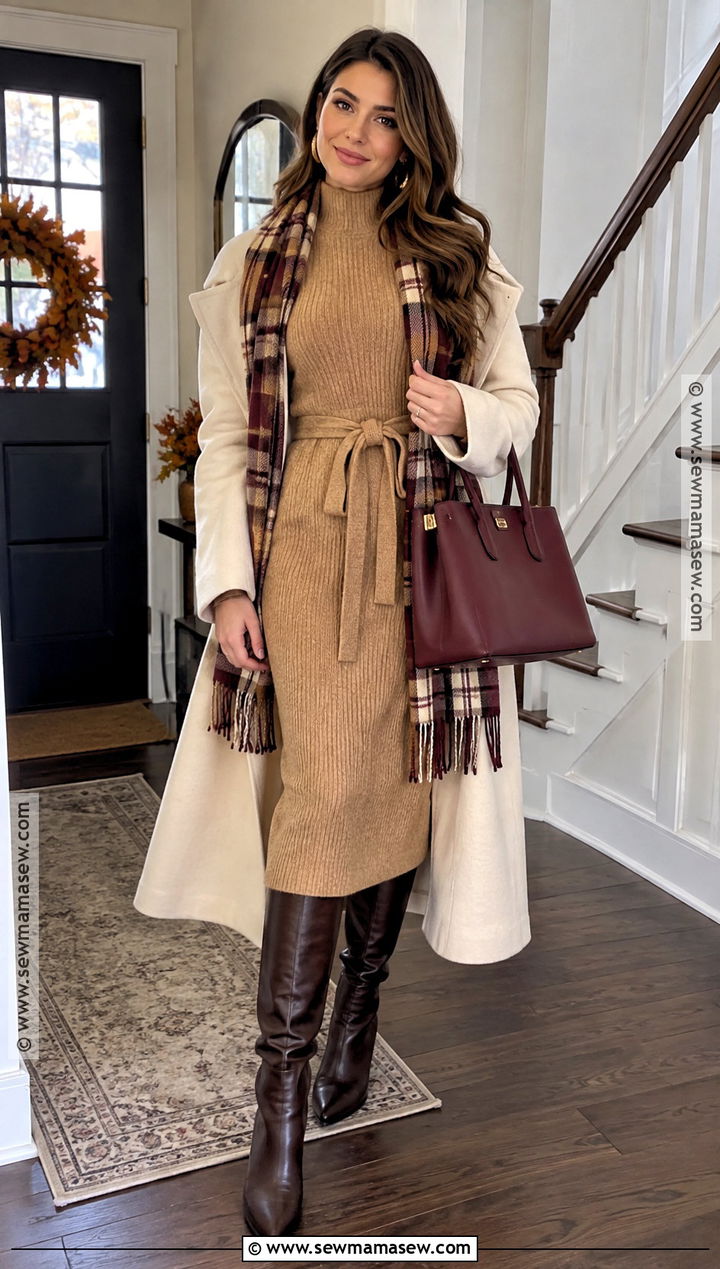 Camel Knit Dress For Thanksgiving - 15 Dresses Thanksgiving