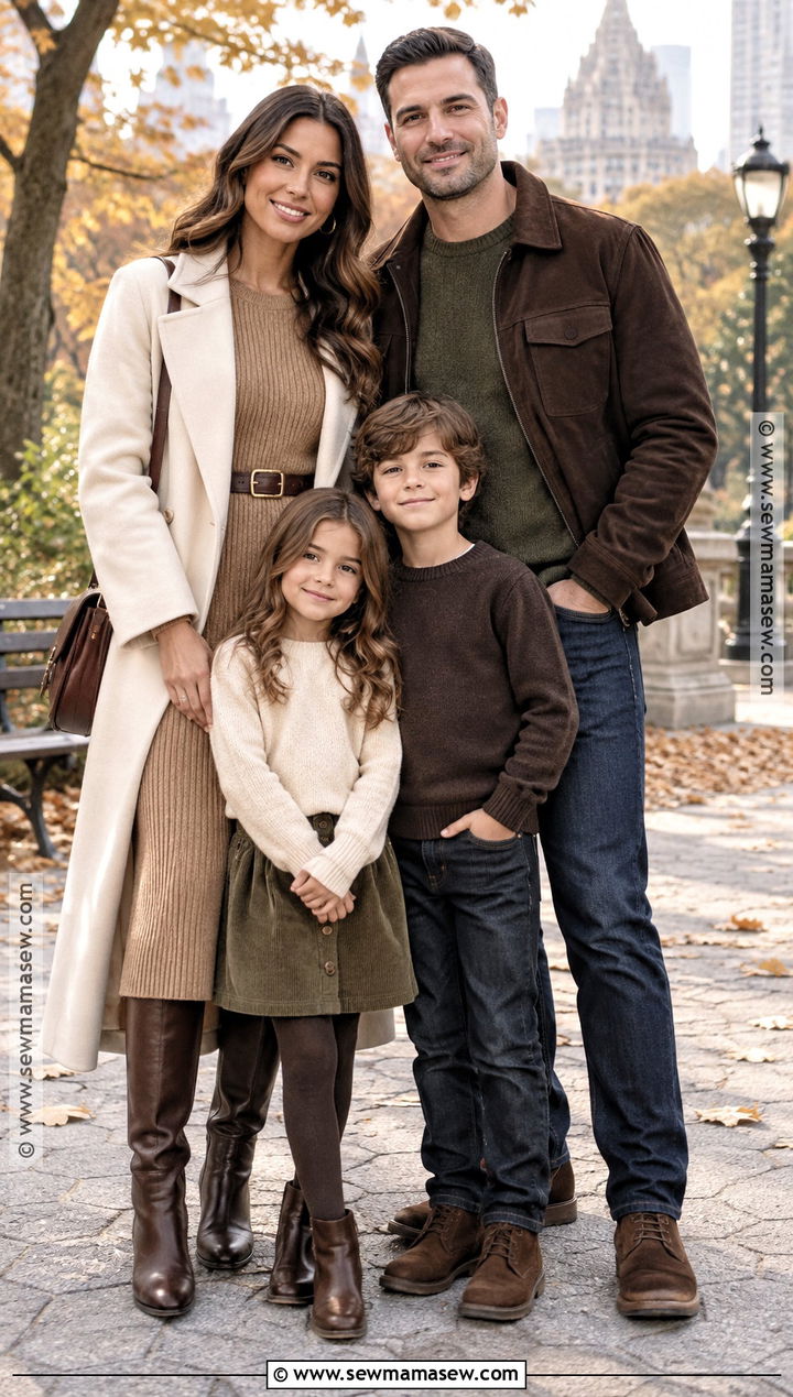 Camel Knit Fall Photoshoot Dress - 15 fall dresses for photoshoot for family