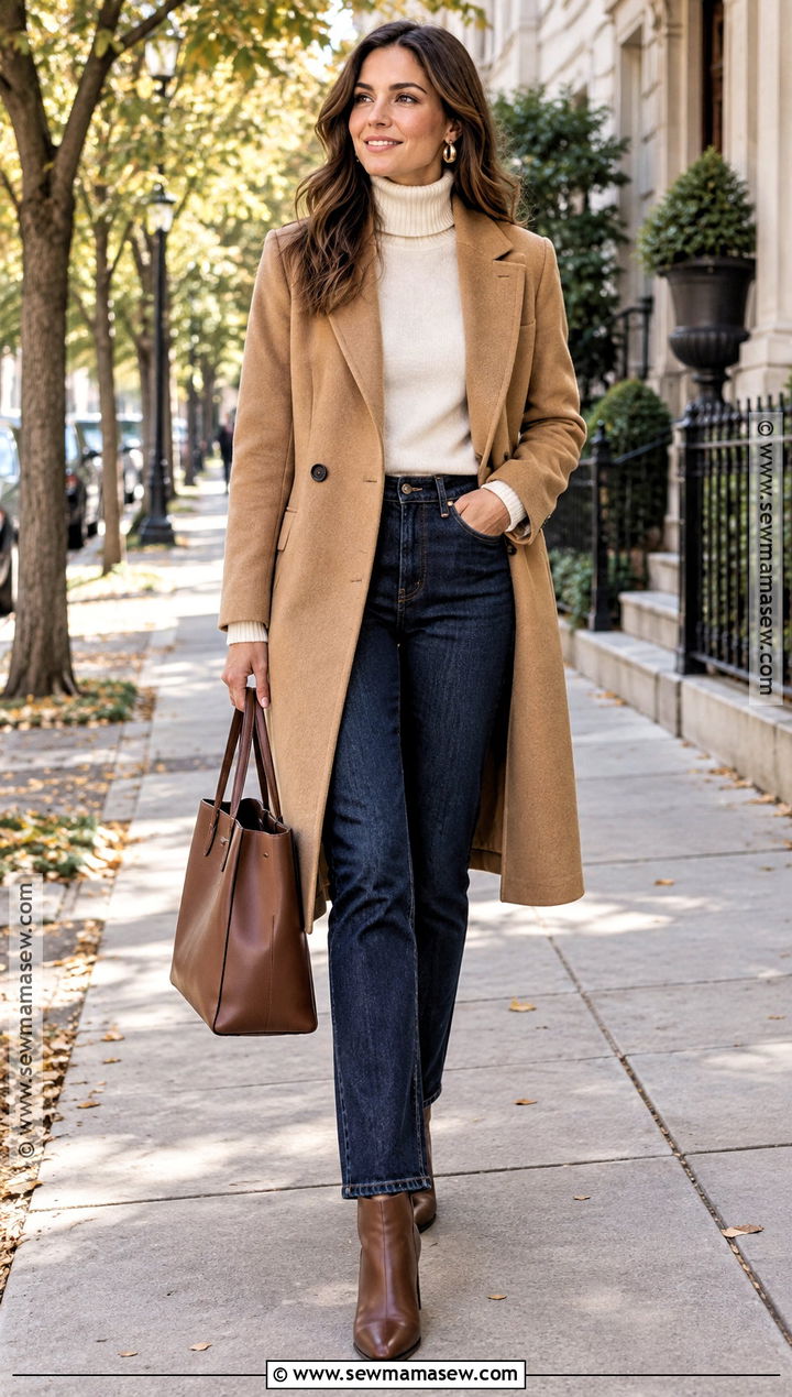 Camel Wool Coat Outfit - 15 cute fall coats