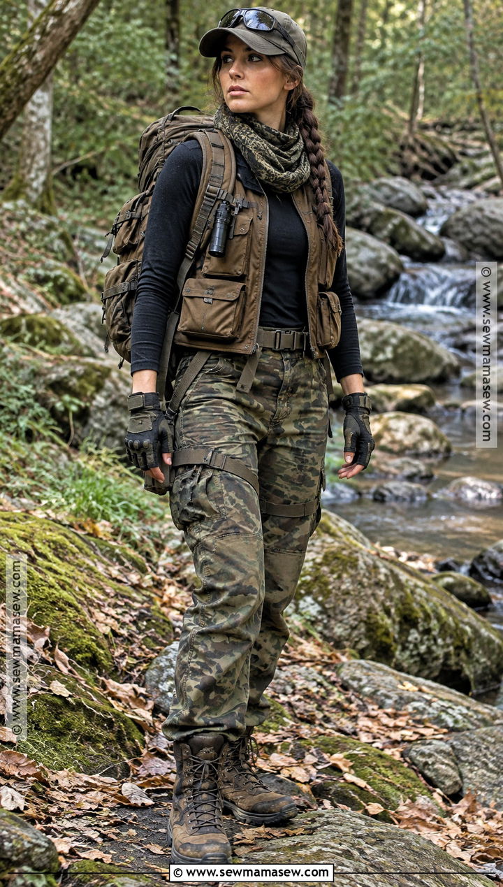 Camouflage Cargo Survivor Outfit - 30 Zombie Apocalypse Aesthetic Outfits