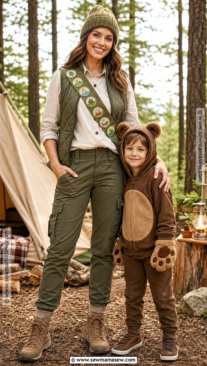 Camp Counselor And Bear Costume - 30 mom and son costume ideas