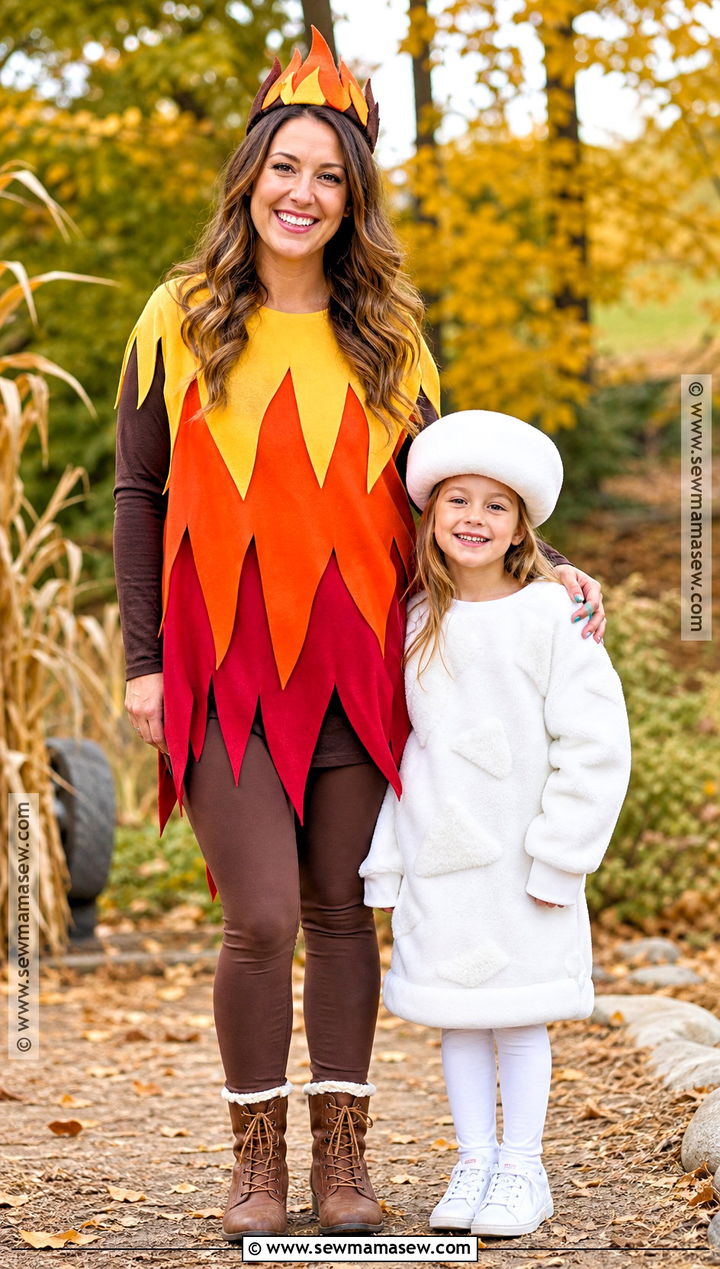 Campfire And Marshmallow Costumes - 30 mom and daughter costumes