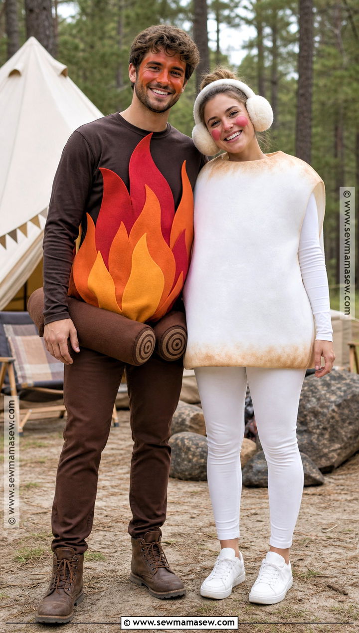 Campfire And Marshmallow Couples Costume - 40 unique couples halloween costume ideas
