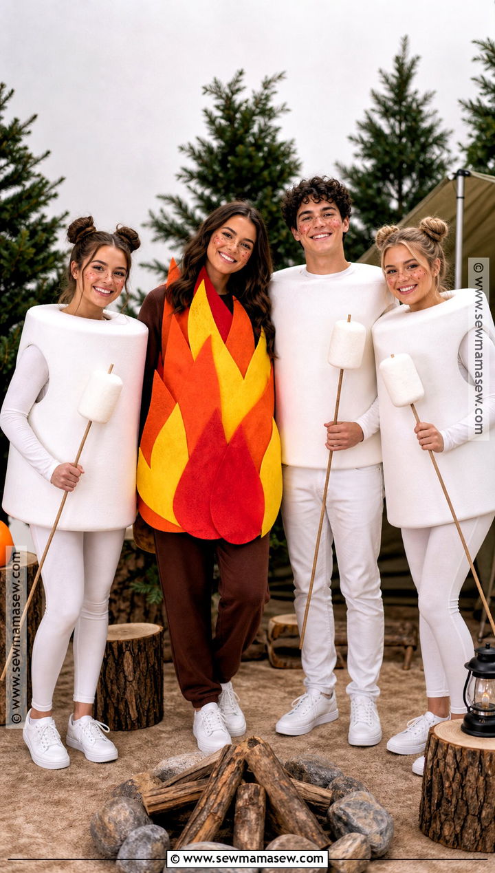 Campfire And Marshmallows Group Costume - 35 creative costumes