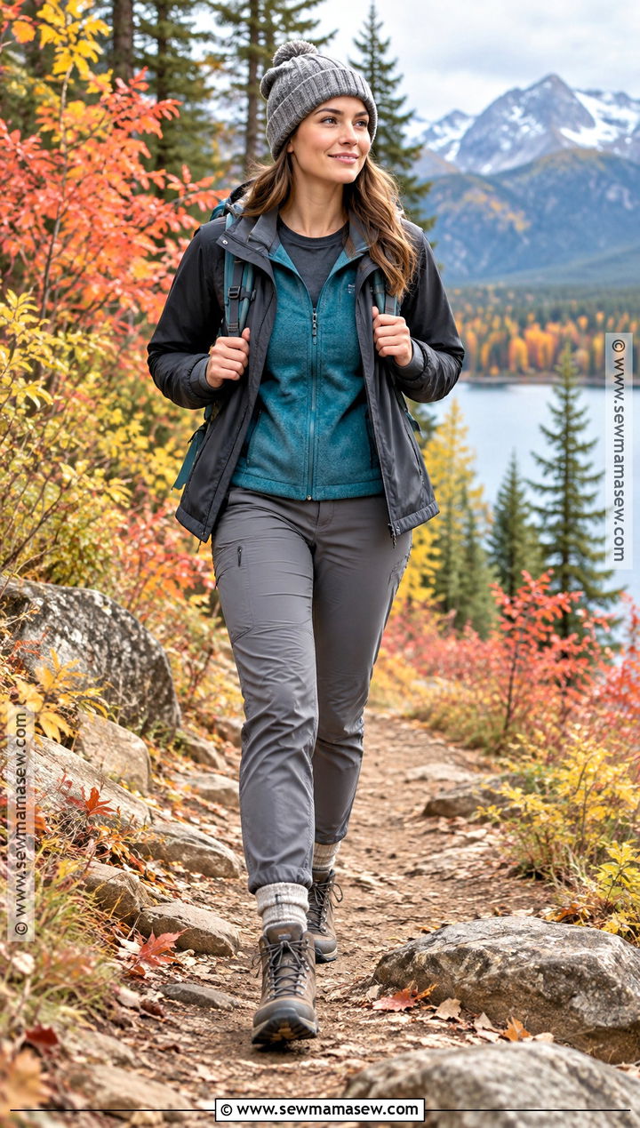 Canada October Fleece And Trail Pants Outfit - 15 Canada In October Outfit Ideas