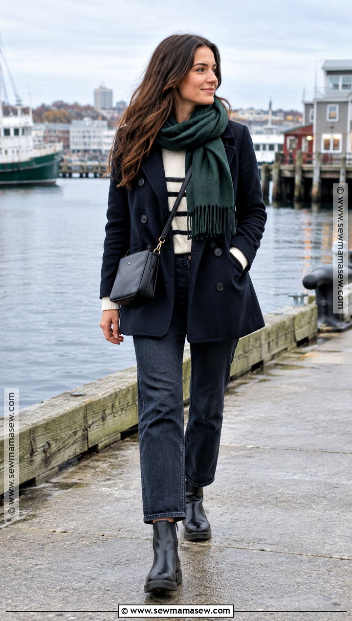Canada October Peacoat And Dark Jeans Outfit - 15 Canada In October Outfit Ideas