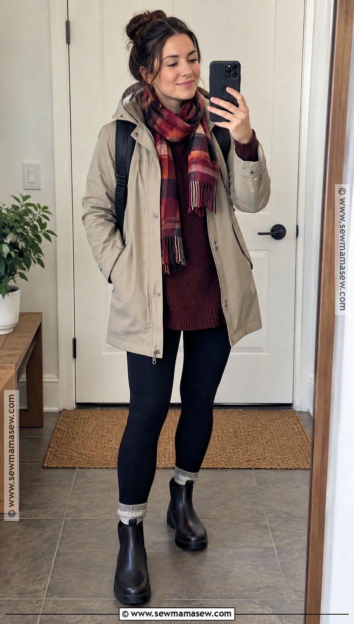 Canada October Raincoat And Leggings Outfit - 15 Canada In October Outfit Ideas