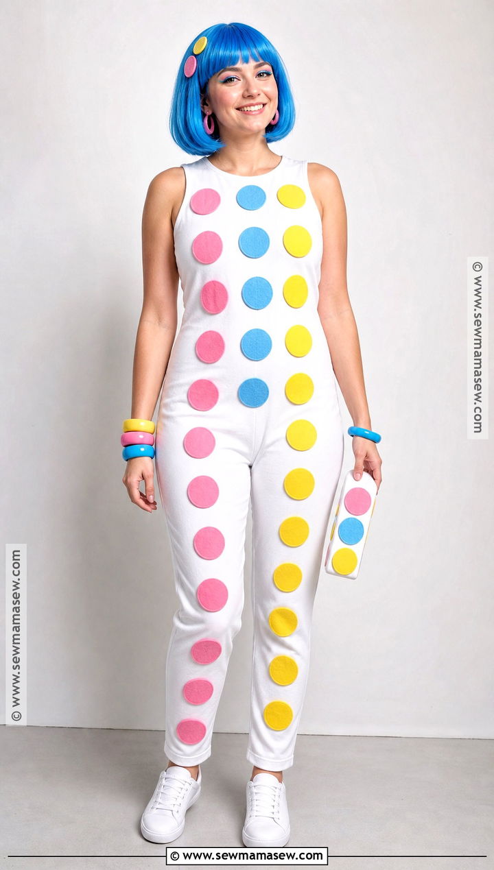 Candy Button Costume With White Jumpsuit - 30 Candy Land Costumes for Women