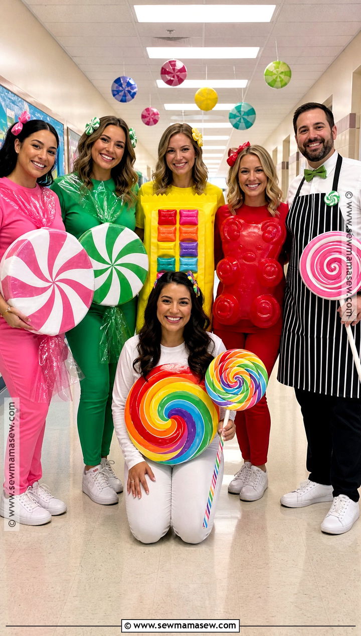 Candy Color Teacher Team Costume - 30 Teacher Team Halloween Costumes