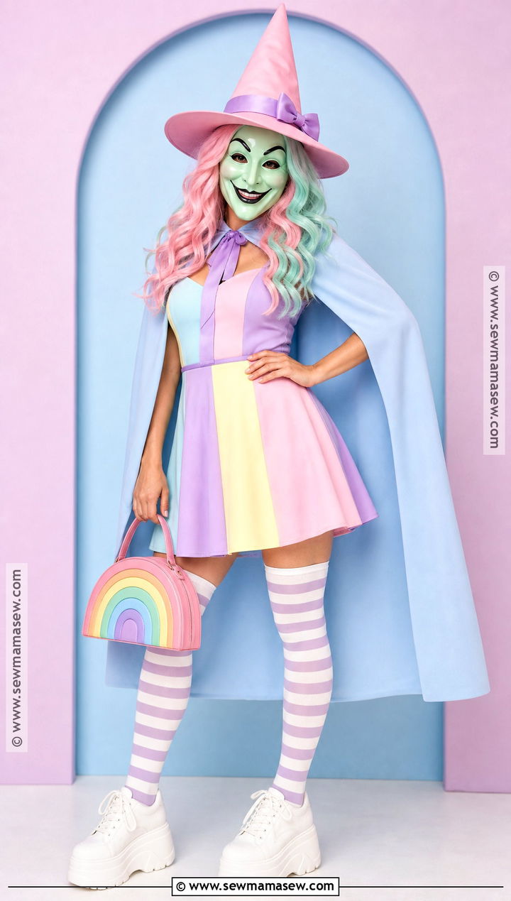 Candy Color Witch Mask Costume - 30 witch mask ideas