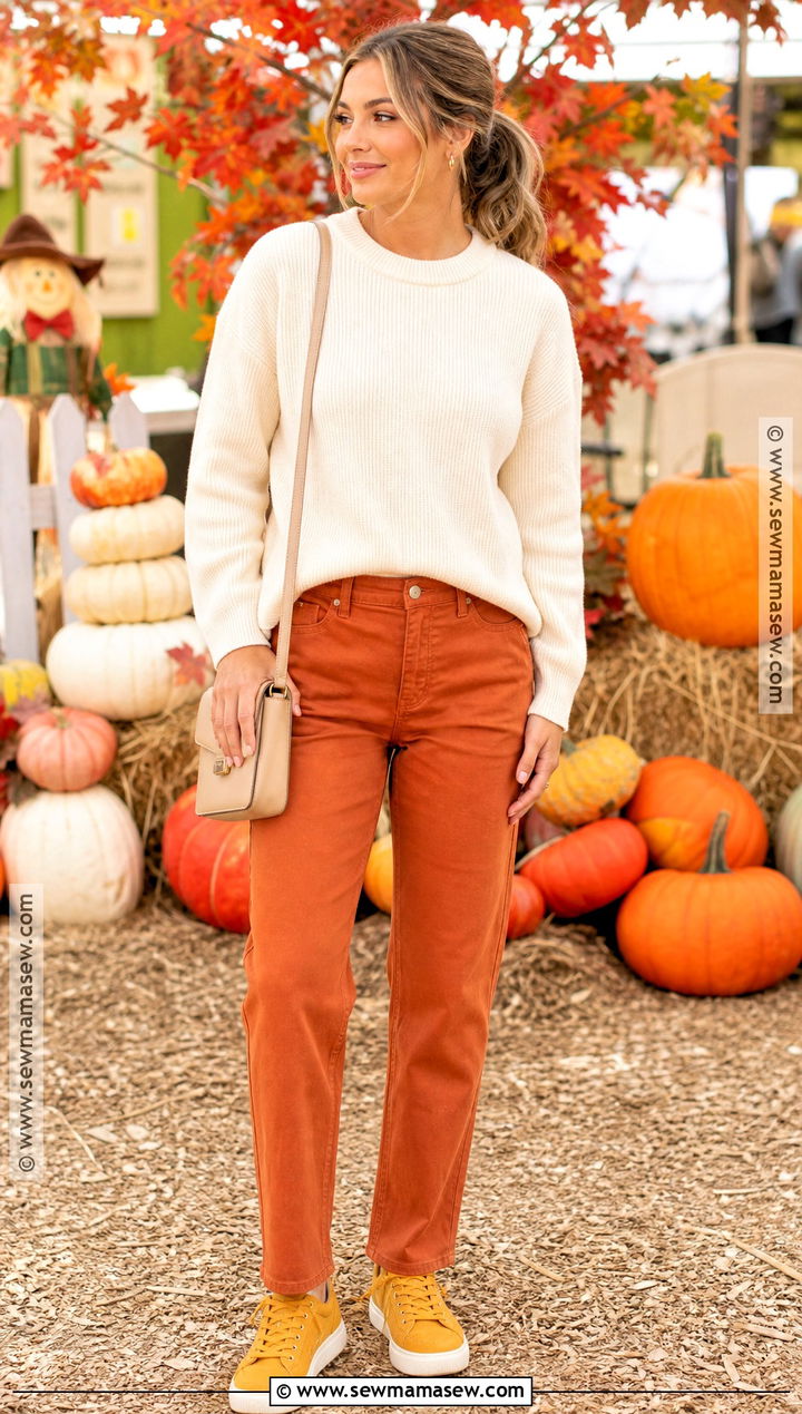 Candy Corn Color Block Halloween Outfit - 30 Halloween Casual Outfits