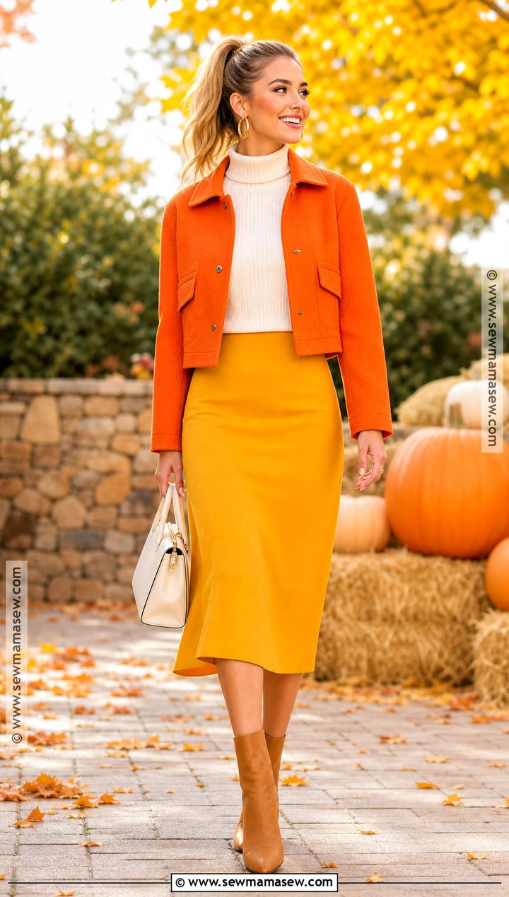 Candy Corn Color Block Spooky Season Outfit - 30 Spooky Season Outfits