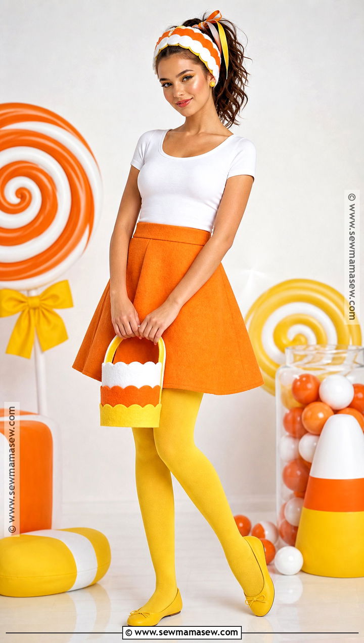 Candy Corn Costume With Color Block Clothes - 35 quick easy halloween costumes for women