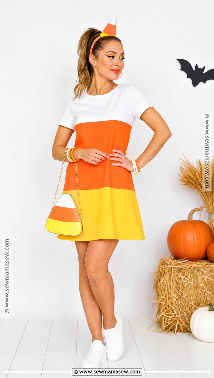 Candy Corn Costume With Color Block Dress - 50 costume ideas