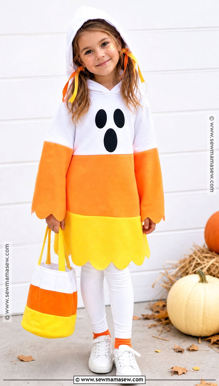 Candy Corn Ghost Costume - 30 kids ghost costume ideas