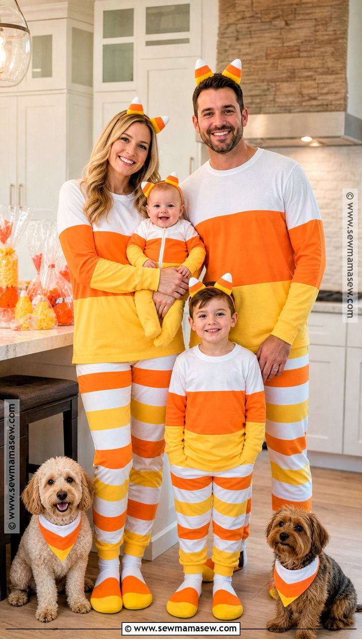 Candy Corn Matching Family Halloween Pajamas - 30 matching halloween pajamas