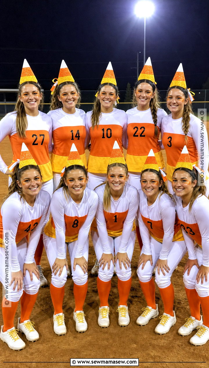 Candy Corn Softball Costume - 30 softball halloween costumes