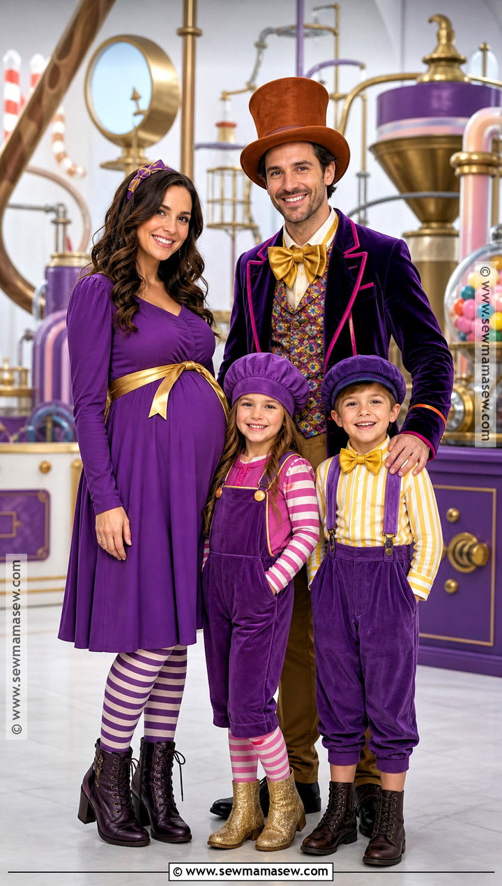 Candy Factory Family Costume - 30 pregnant halloween costumes for family