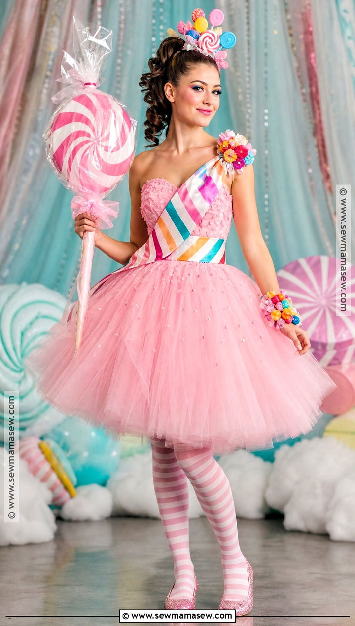 Candy Prom Queen Costume With Pastel Dress - 35 prom queen halloween costume ideas