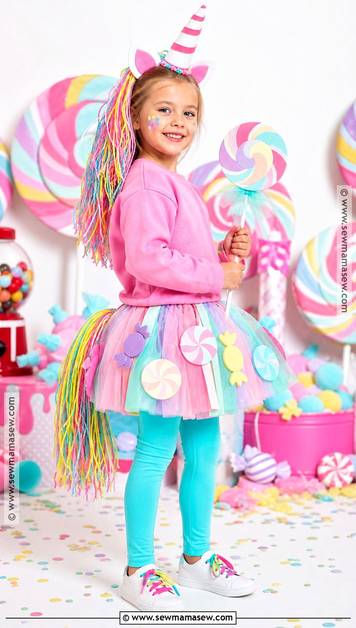 Candy Unicorn Costume - 30 unicorn costume ideas for kids