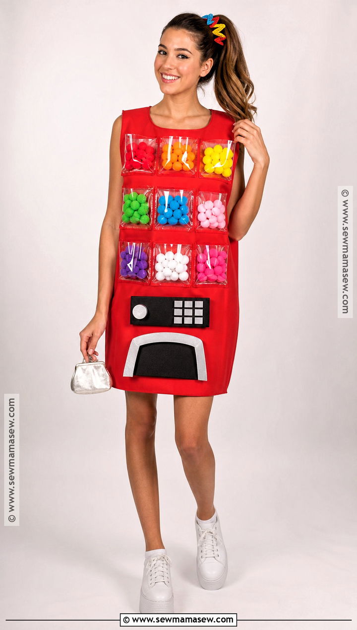Candy Vending Machine Costume With Clear Pockets - 30 Unique Costume Ideas for Women