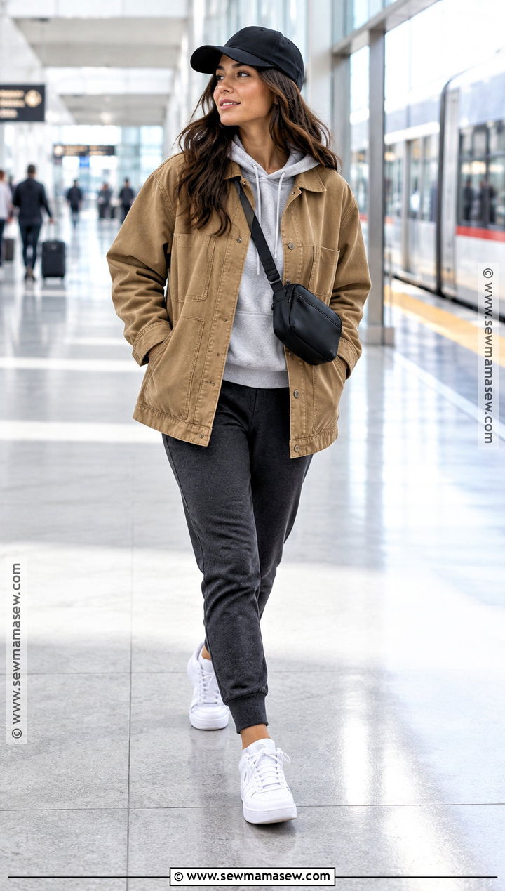 Canvas Jacket With A Hoodie And Joggers - 15 canvas jacket fall fashion ideas
