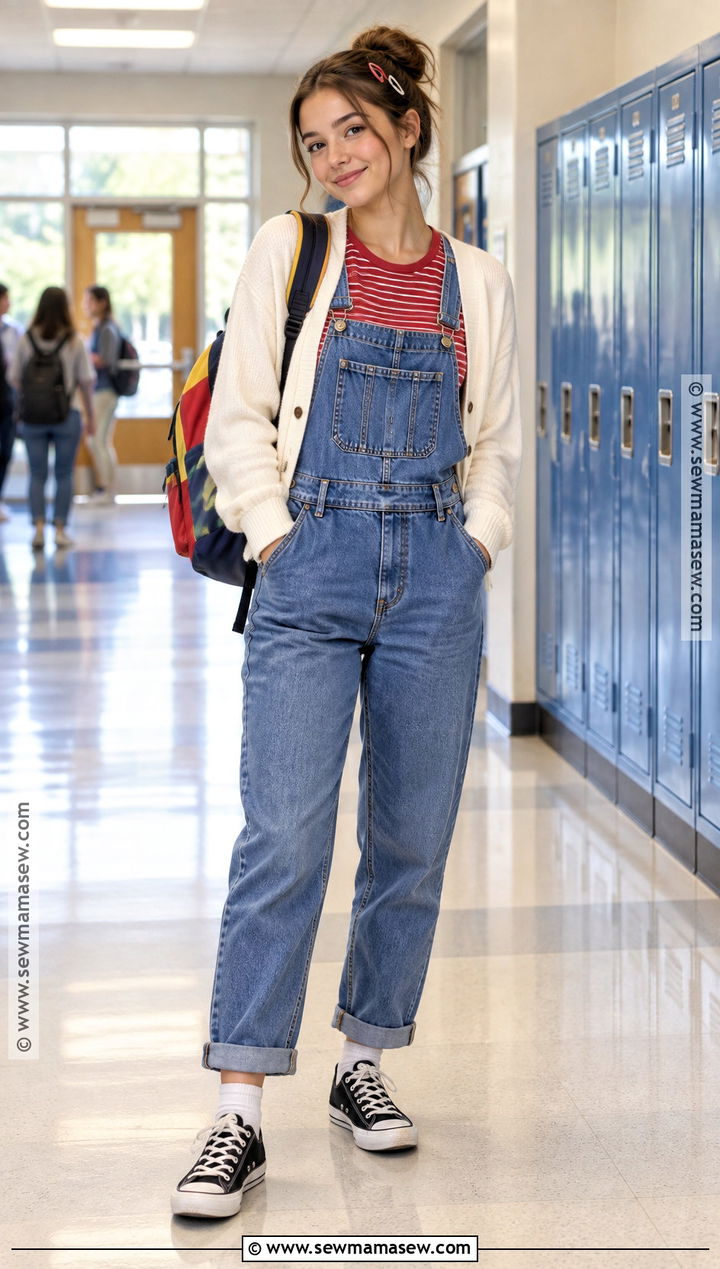 Canvas Sneakers With Denim Overalls - 20 shoes to get for back to school