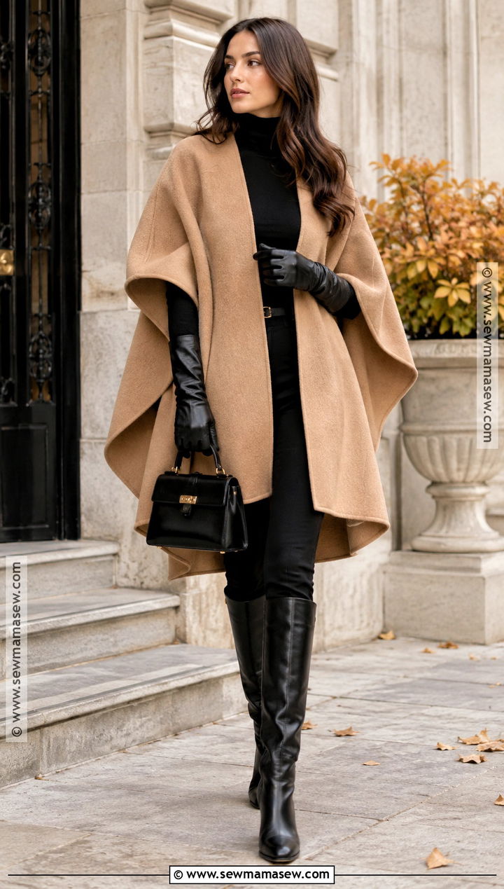 Cape And Tall Boots Fall Outfit - 15 fall 24 outfit trends