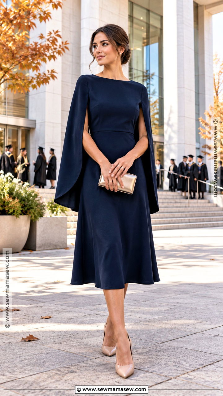 Cape Dress Autumn Graduation Outfit - 20 autumn graduation outfit ideas