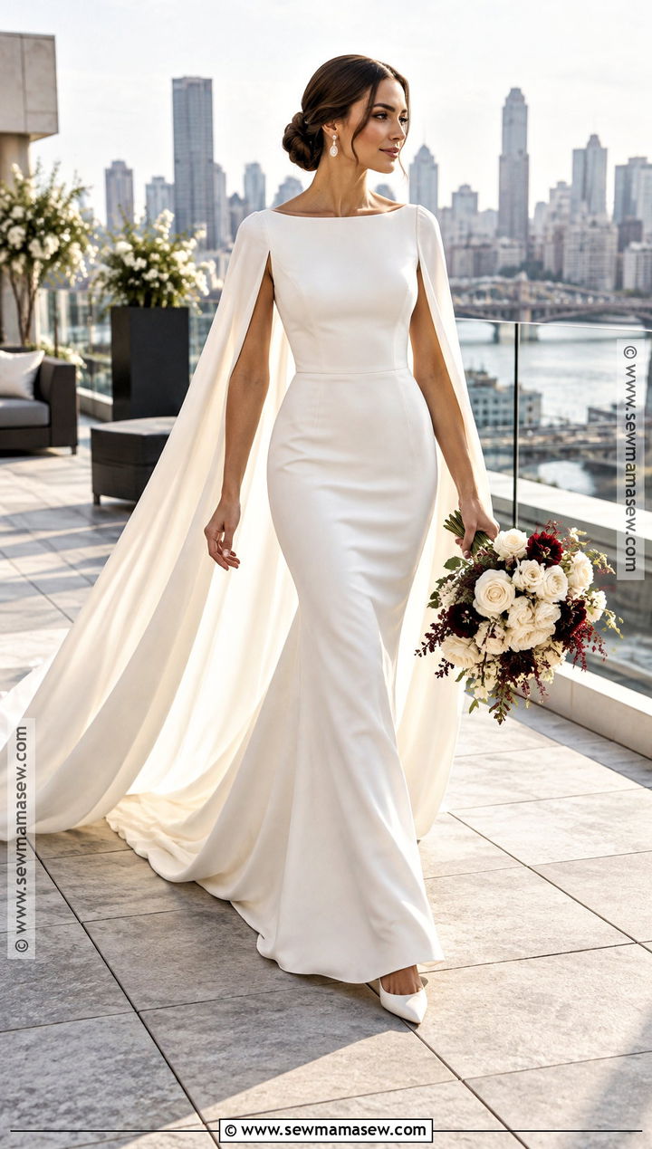 Cape Sleeve Autumn Wedding Dress - 20 autumn wedding dress the bride ideas