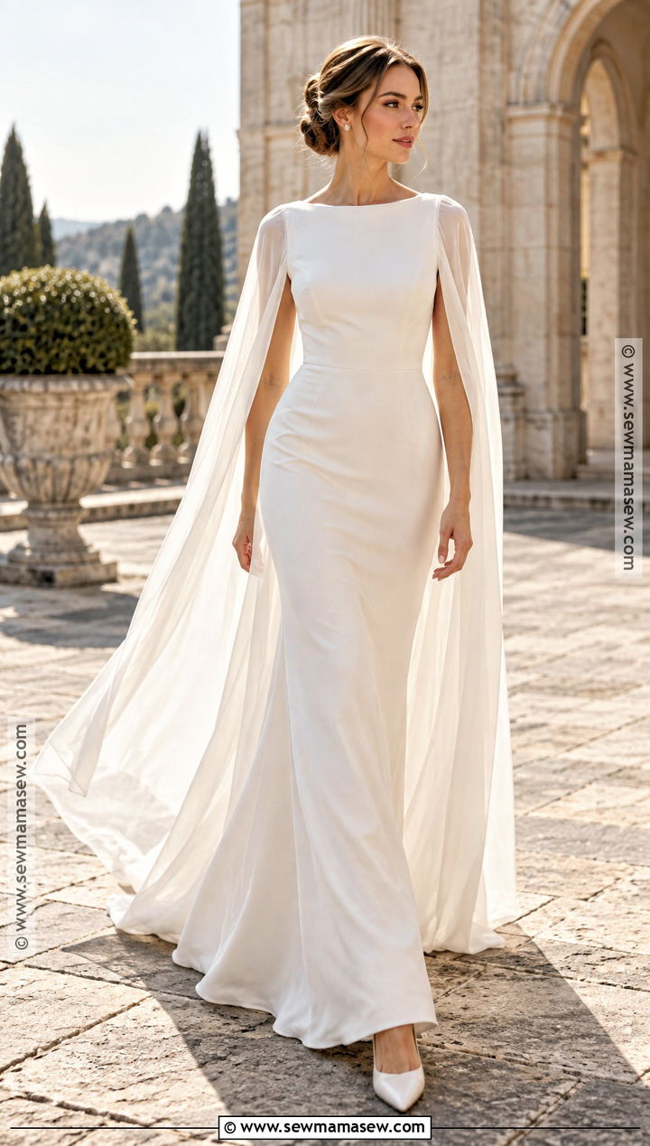 Cape Sleeve Early Fall Wedding Dress - 15 early fall wedding dress ideas