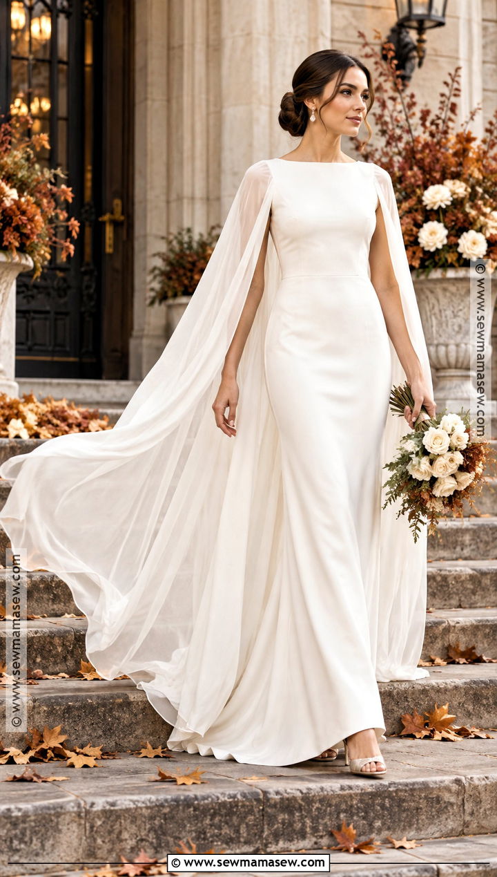 Cape Sleeve Fall Bridal Dress - 20 fall bridal dresses