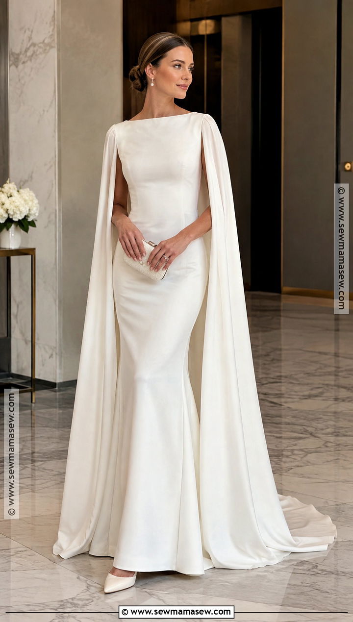 Cape Sleeve Fall Wedding Dress - 25 fall wedding dress ideas