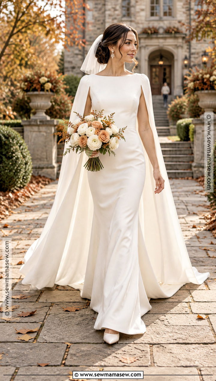 Cape Sleeve Fall Wedding Gown - 20 fall wedding gowns