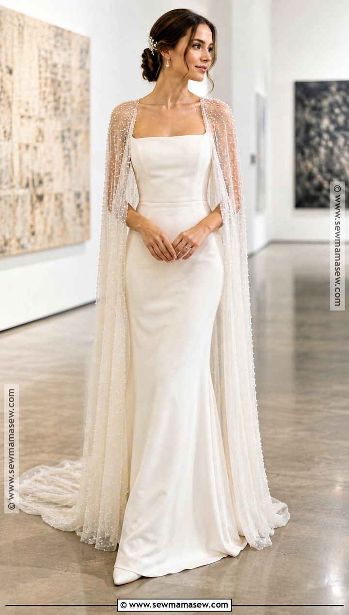 Cape Sleeve October Wedding Dress - 15 Wedding Dresses October