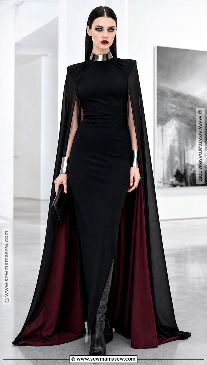 Cape Sleeve Vampire Dress - 45 vampire dress ideas