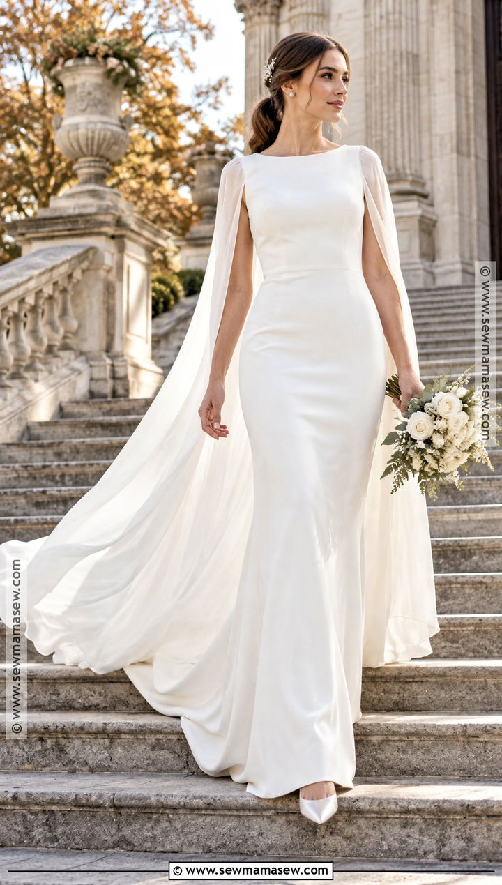 Cape Sleeve Wedding Dress - 15 wedding dresses for fall weddings