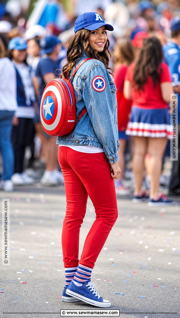 Captain America Costume With Denim Jacket - 30 Easy Superhero Costumes