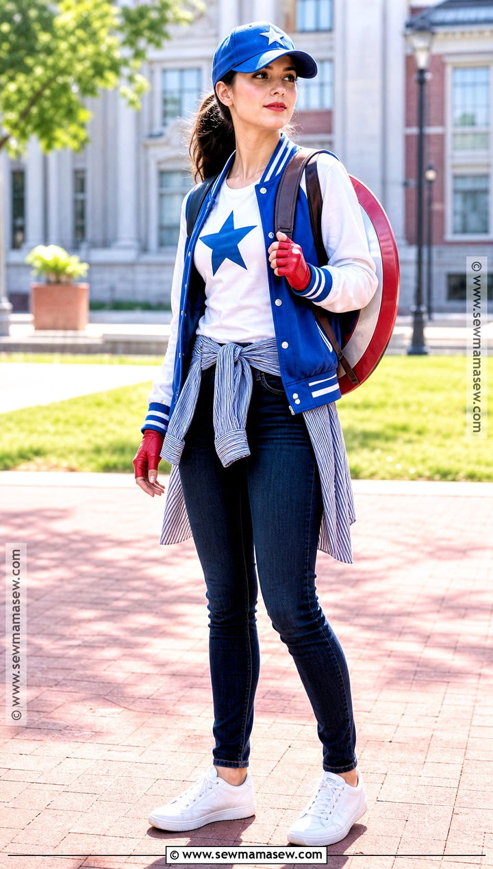 Captain America Varsity Costume - 30 Captain America Costume Ideas for Women