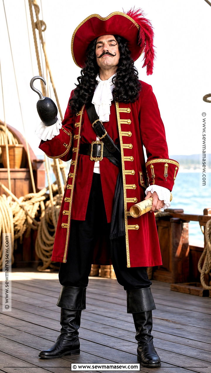 Captain Hook Costume With Red Coat - 40 disney villain costumes