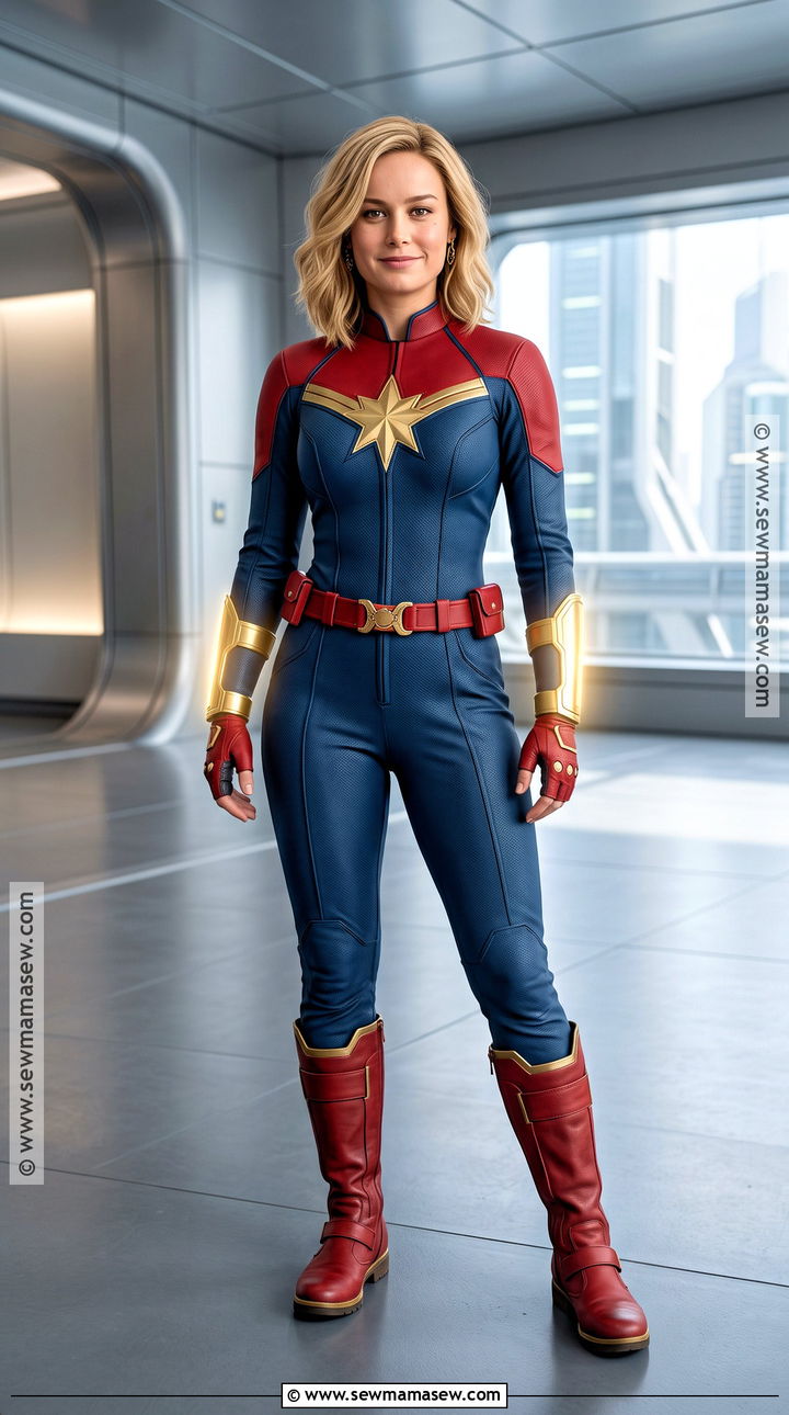 Captain Marvel Cosplay With Blue Jumpsuit - 35 marvel cosplay ideas