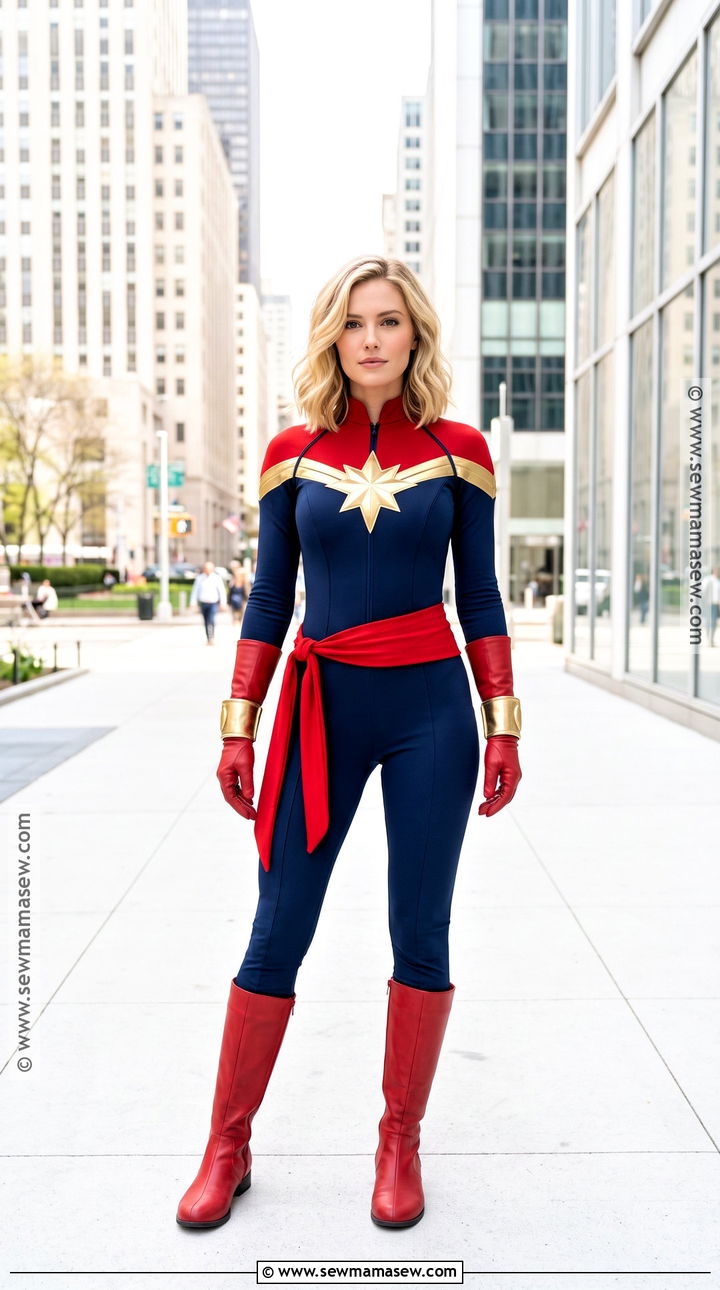 Captain Marvel Costume With Gold Star - 40 superhero costume ideas