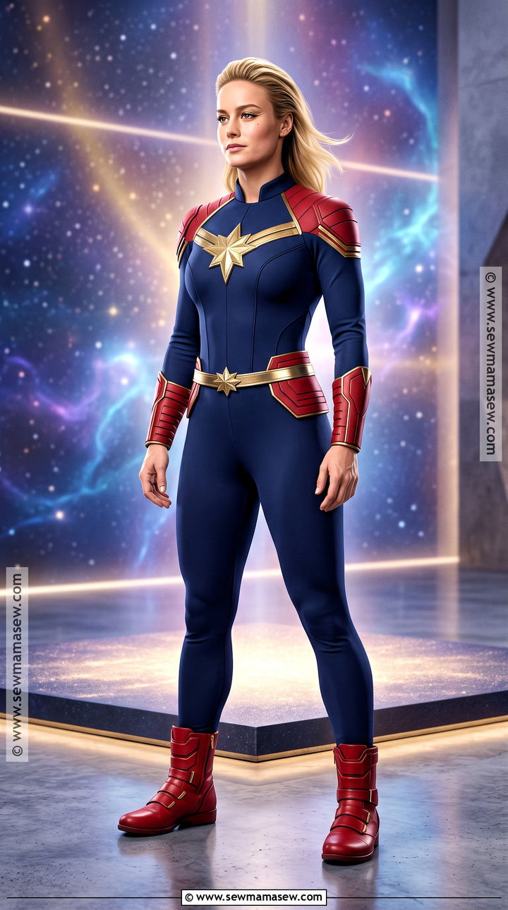 Captain Marvel Costume With Red And Blue Suit - 30 superhero costume ideas