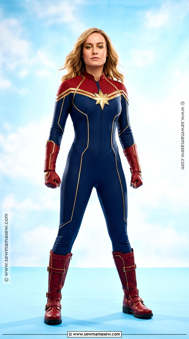 Captain Marvel Costume With Red Blue And Gold Suit - 30 avengers costumes