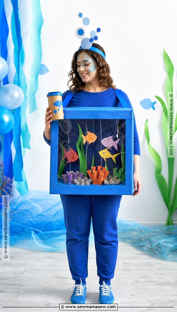 Cardboard Aquarium Recycled Costume - 30 Recycled Costume Ideas